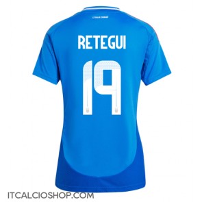 Italia Mateo Retegui #19 Prima Maglia Femmina Europei 2024 Manica Corta